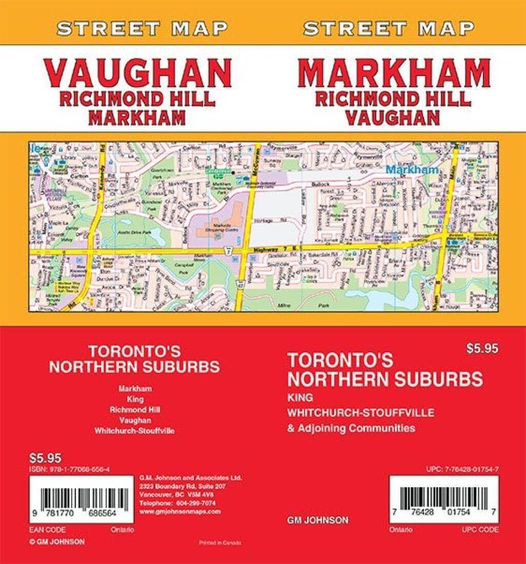 Markham / Vaughan / Richmond Hill - Carte des rues de l'Ontario | GM Johnson plan de ville GM Johnson Default Title