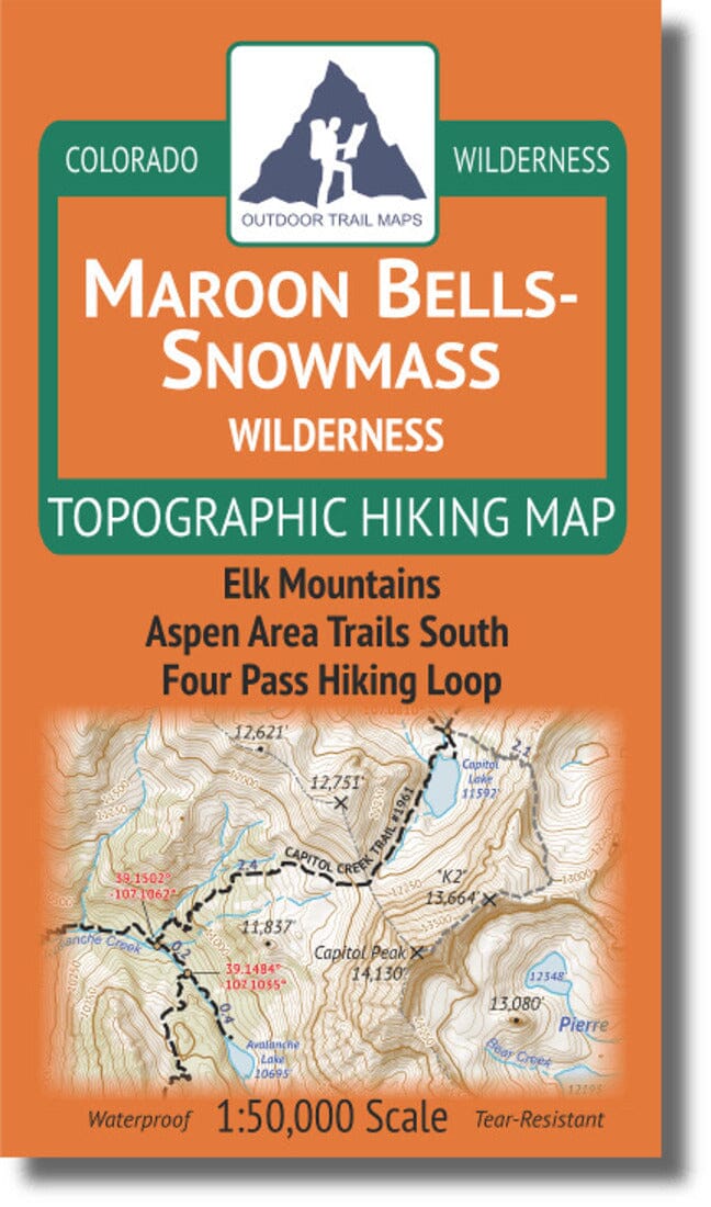 Maroon Bells-Snowmass Wilderness 1:50k | Outdoor Trail Maps LLC carte de randonnée Outdoor Trail Maps LLC
