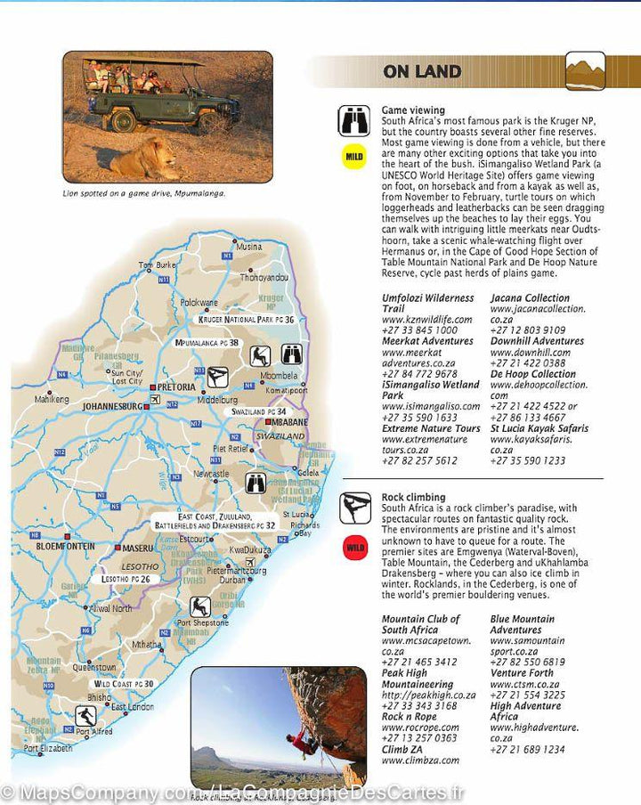 Mild to Wild : Adventures & Activities in Southern Africa (MapStudio) - en anglais | MapStudio - La Compagnie des Cartes