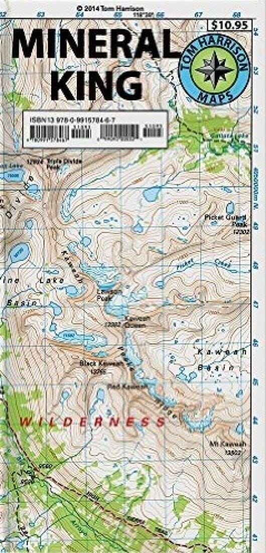 Mineral King, California Trails Map | Tom Harrison Maps carte de randonnée Tom Harrison Maps