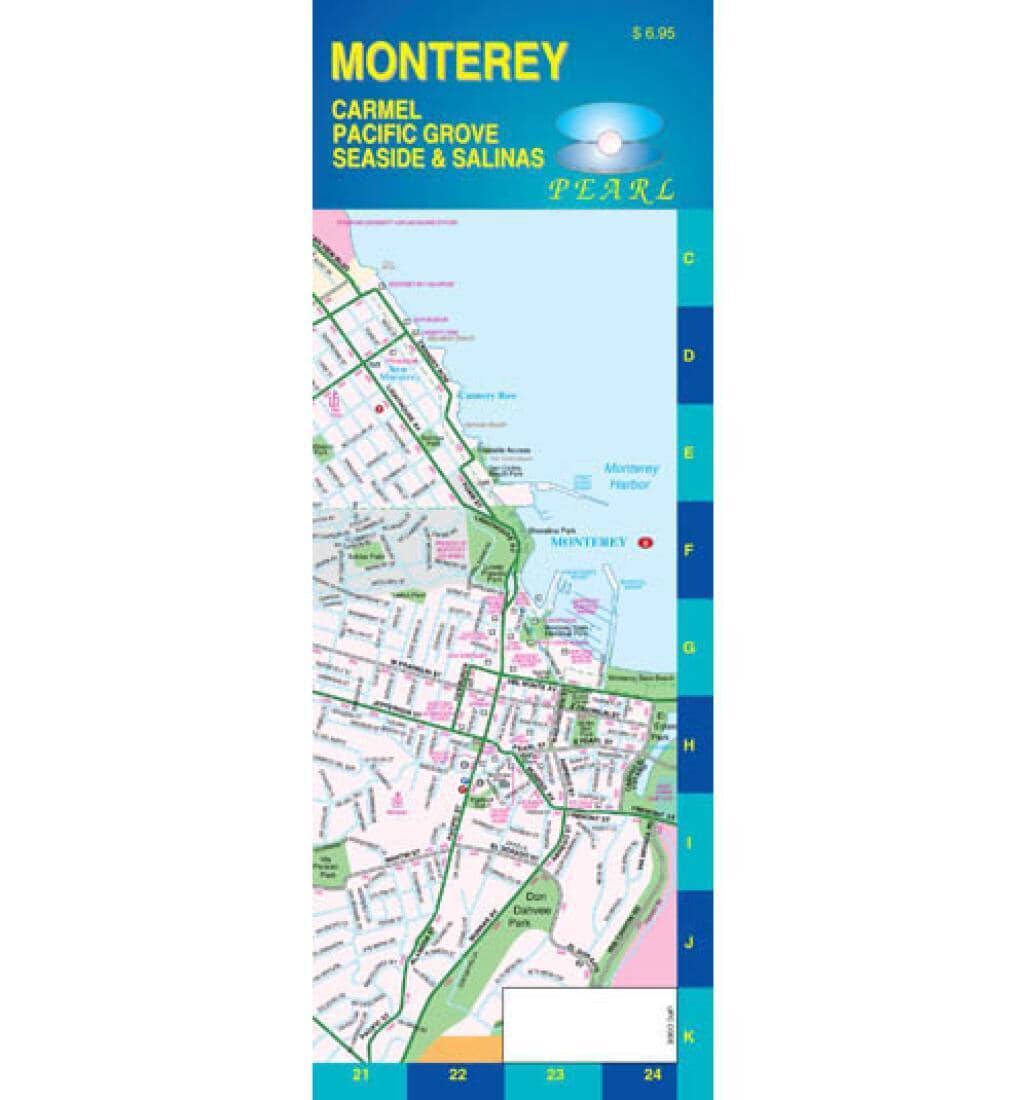 Monterey - Californie - Carte des perles - laminée | GM Johnson plan de ville GM Johnson Default Title