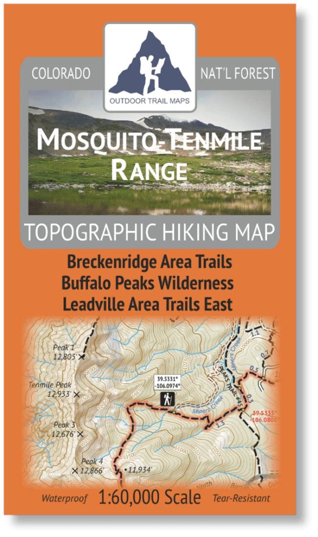 Mosquito Range - Tenmile Range 1:60k | Outdoor Trail Maps LLC carte de randonnée Outdoor Trail Maps LLC
