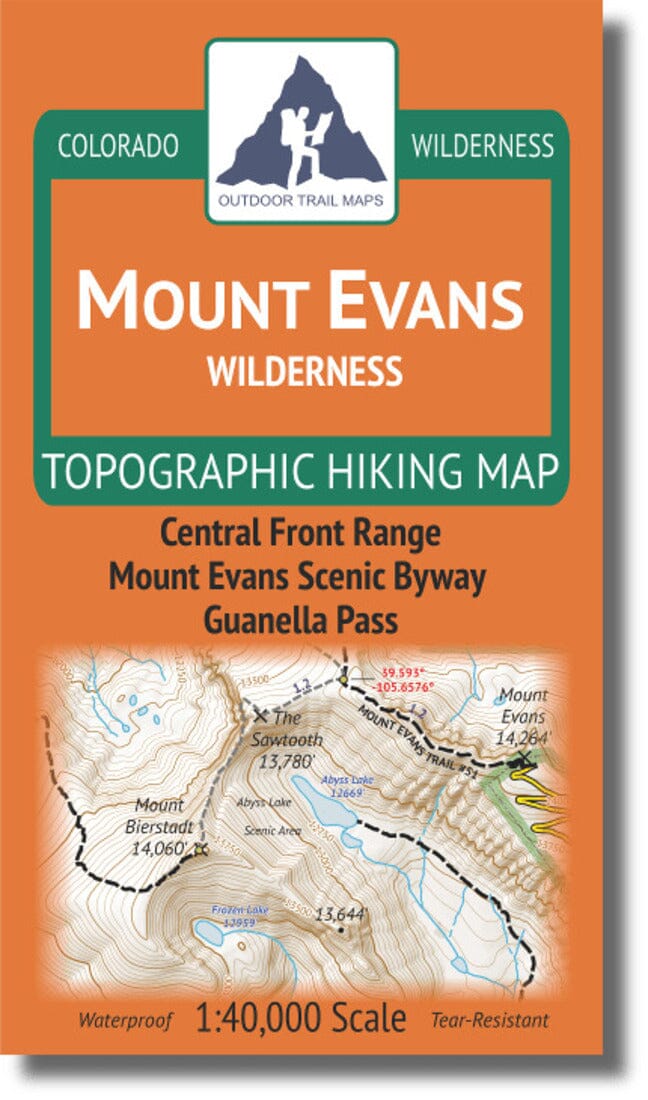 Mount Evans Wilderness 1:40k | Outdoor Trail Maps LLC carte de randonnée Outdoor Trail Maps LLC