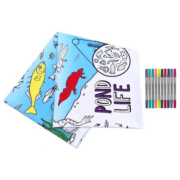 Nappe à colorier - Motif "Vie de l'étang" | Eat Sleep Doodle accessoire Eat Sleep Doodle 