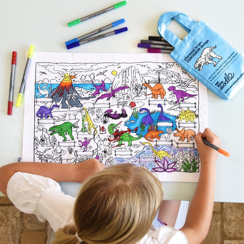 Napperon à colorier - Motif "Dinosaure" | Eat Sleep Doodle accessoire Eat Sleep Doodle 