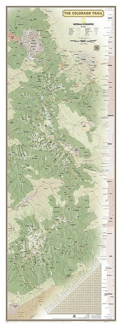 National Geographic : Colorado Trail Wall Map In Gift Box (18 X 48 Inches) | National Geographic carte murale roulée (en tube) National Geographic Default Title