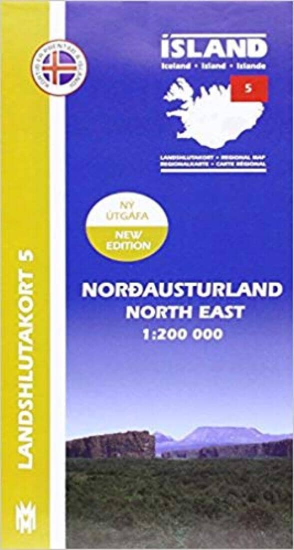 Nord-Est de l'Islande - Carte régionale 5 - 1:200,000 | Mal og menning carte routière Mal og menning Default Title