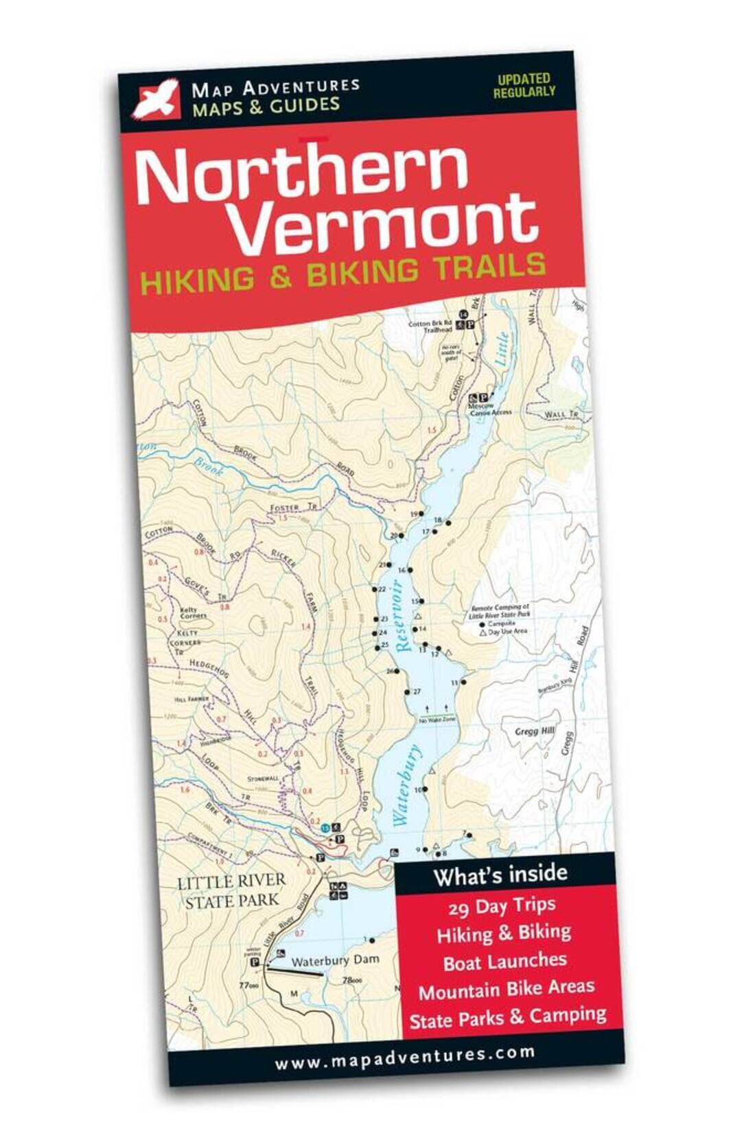 Northern Vermont Hiking & Biking Map | Map Adventures carte de randonnée Map Adventures