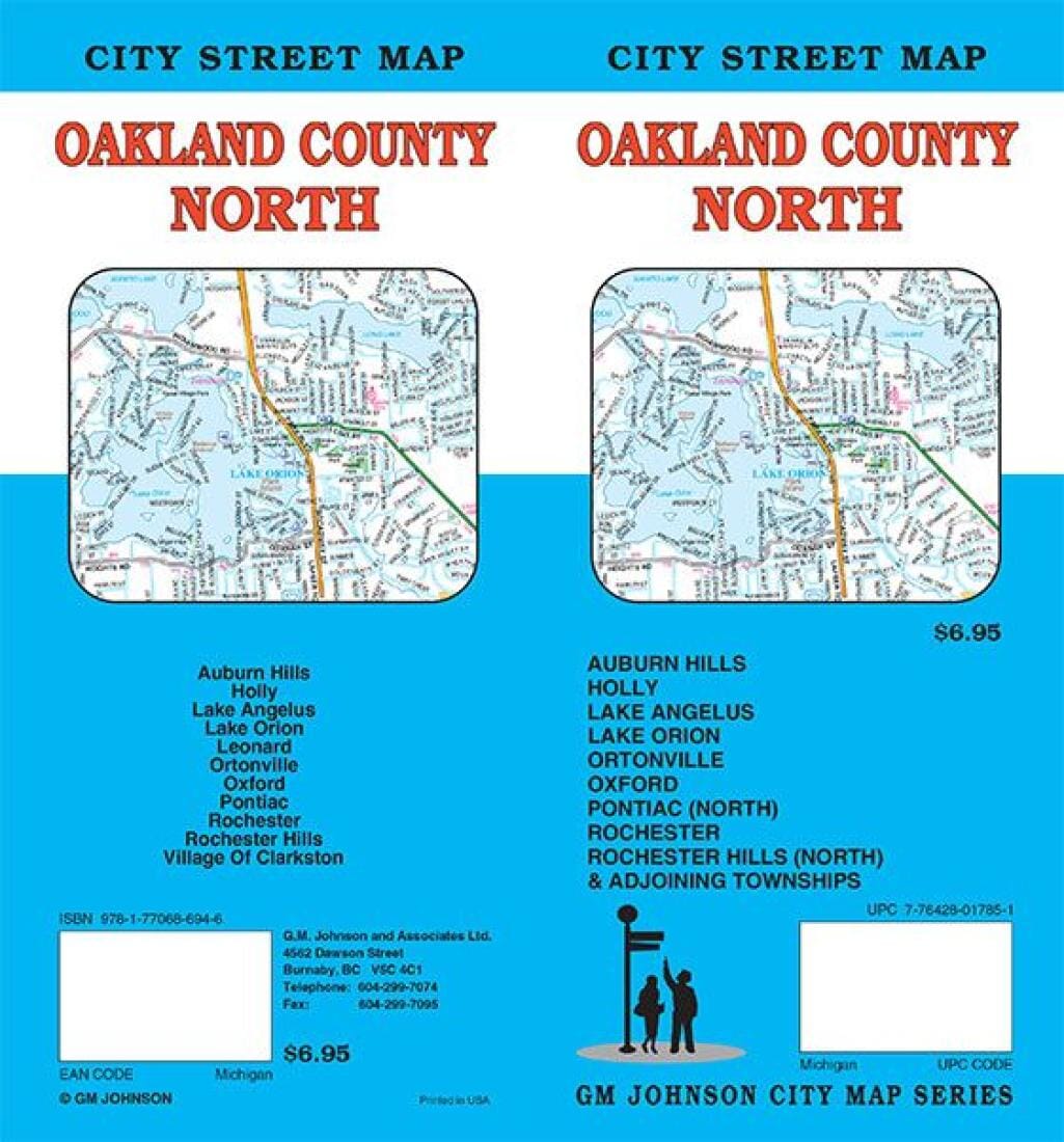 Oakland County Nord : plan des rues (Michigan) | GM Johnson plan de ville GM Johnson