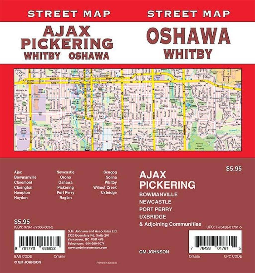 Oshawa / Pickering / Whitby / Ajax / Bowmanville - Carte des rues de l'Ontario | GM Johnson plan de ville GM Johnson Default Title