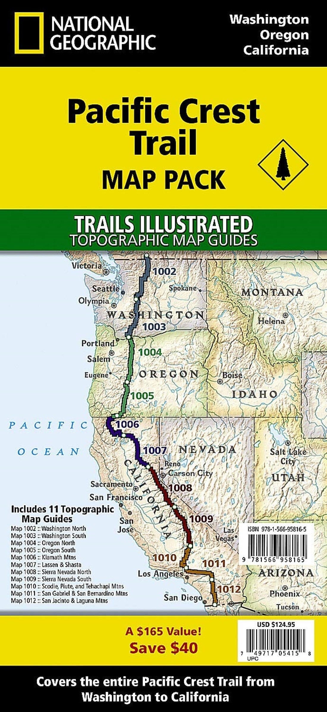 Pacific Crest Trail (lot de cartes) | National Geographic carte de randonnée National Geographic