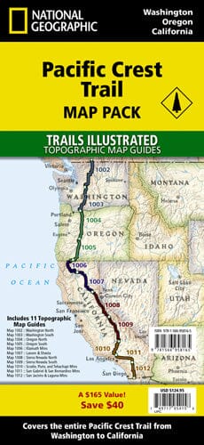 Pacific Crest Trail : Washington (lot de cartes) | National Geographic carte de randonnée National Geographic