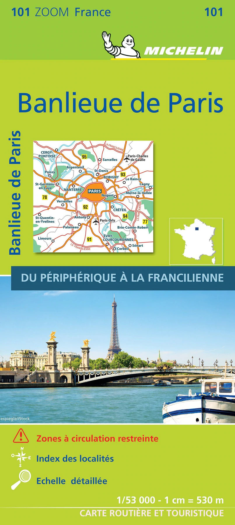 Panneau épinglable - Banlieue de Paris - 134 x 100 cm | Michelin panneau épinglable Michelin 