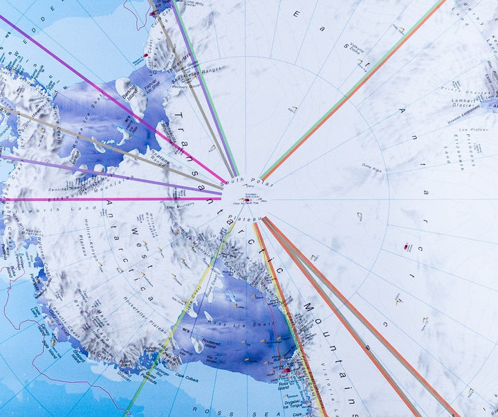 Carte murale – Antarctique (en anglais) – 120 x 100 cm | Maps International - La Compagnie des Cartes
