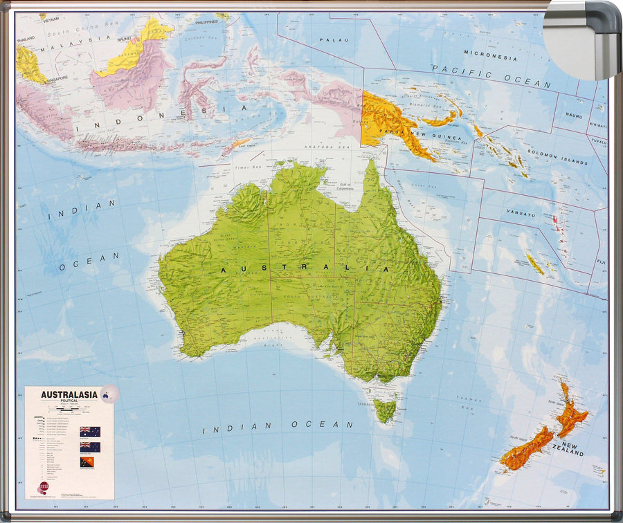 Panneau épinglable (en anglais) - Australasie politique - 120 x 100 cm | Maps International panneau épinglable Maps International 
