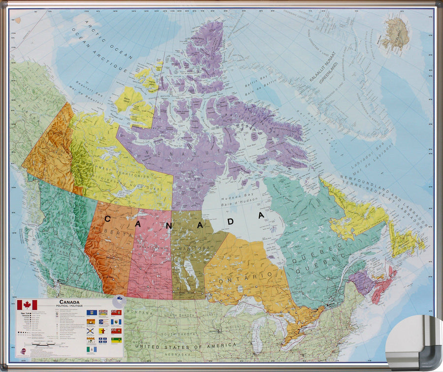 Panneau épinglable (en anglais) - Canada politique - 120 x 100 cm | Maps International panneau épinglable Maps International 