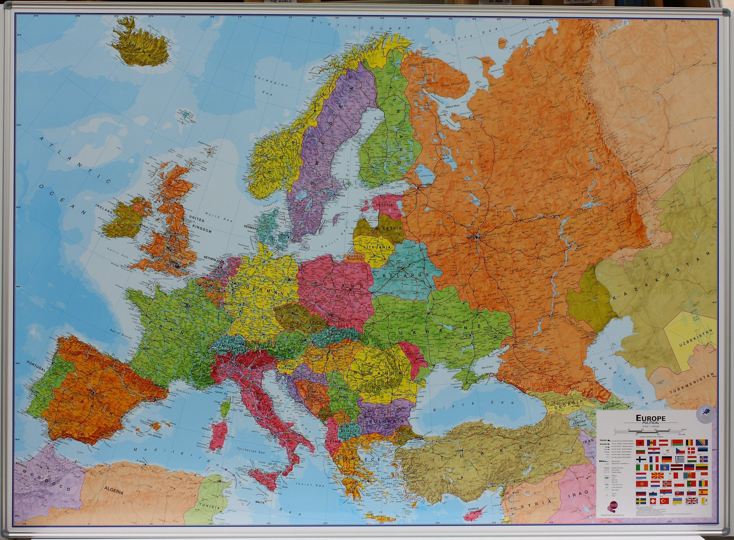 Panneau épinglable (en anglais) - Europe politique - 165 x 120 cm | Maps International panneau épinglable Maps International 