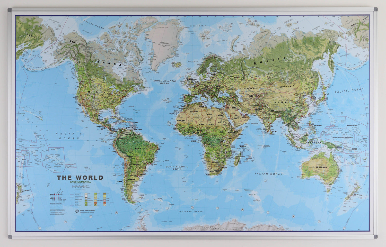Panneau épinglable (en anglais) - Monde environnemental - 136 x 86 cm | Maps International panneau épinglable Maps International 