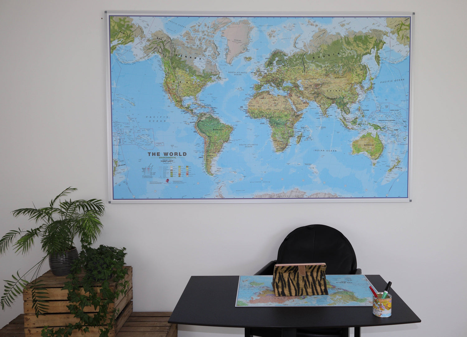 Panneau épinglable (en anglais) - Monde environnemental - 198 x 123 cm | Maps International panneau épinglable Maps International 