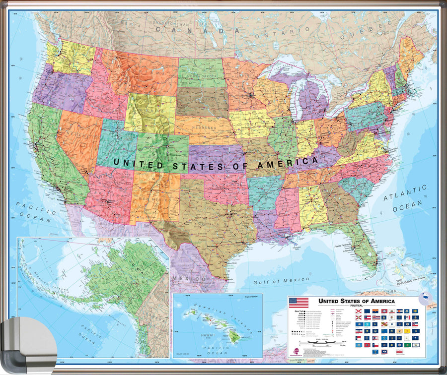 Panneau épinglable (en anglais) - USA politique - 120 x 100 cm | Maps International panneau épinglable Maps International 