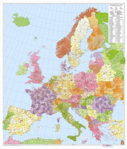 Panneau épinglable - Europe (codes postaux) - 96 x 112,5 cm | Freytag & Berndt panneau épinglable Freytag & Berndt 