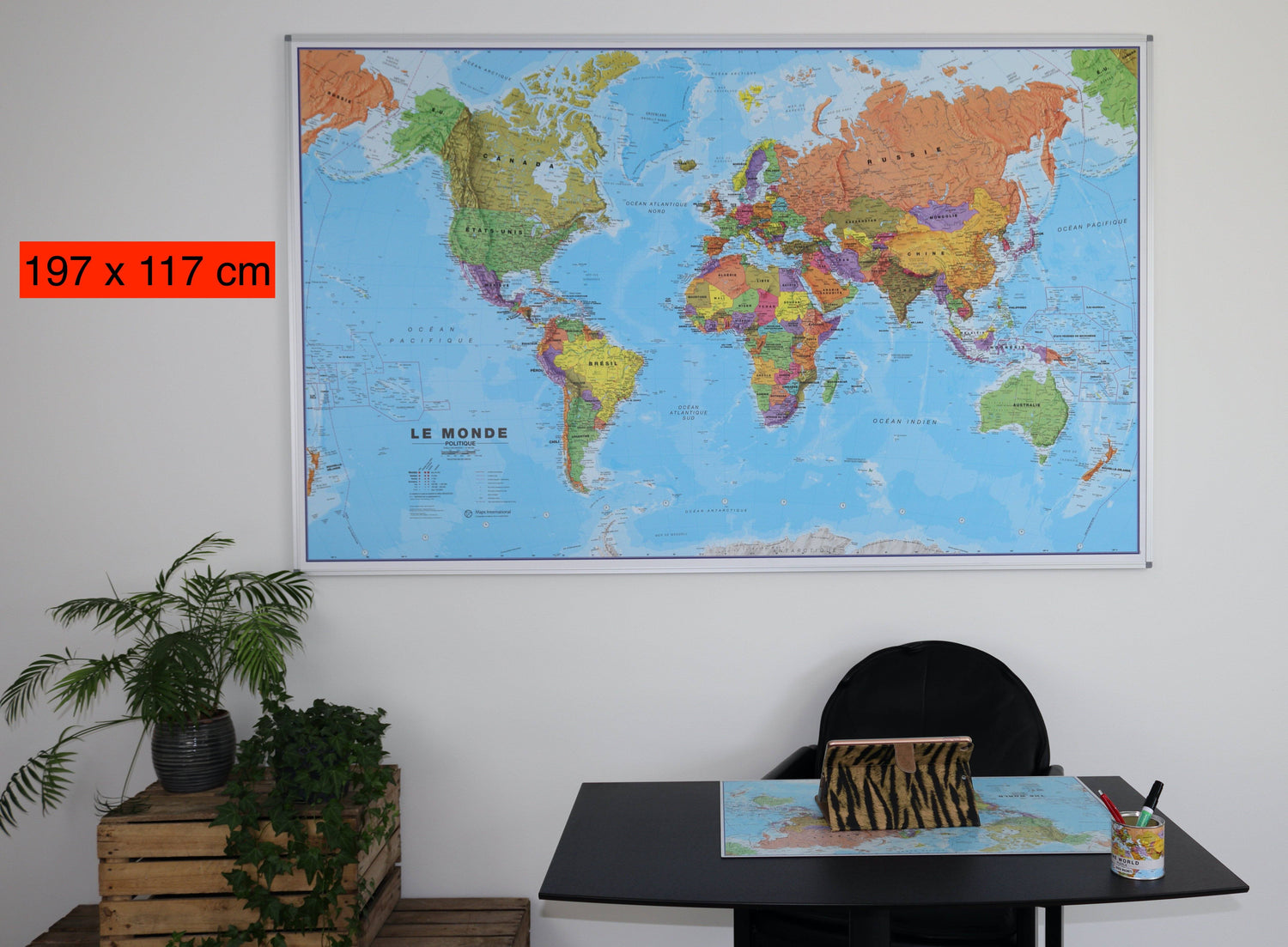 Panneau épinglable - Monde politique - 197 x 117 cm | Maps International panneau épinglable Maps International 