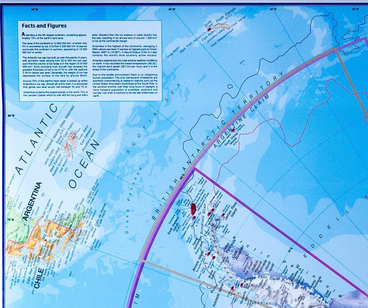 Panneau magnétique (en anglais) - Antarctique - 120 x 100 cm | Maps International panneau magnétique Maps International