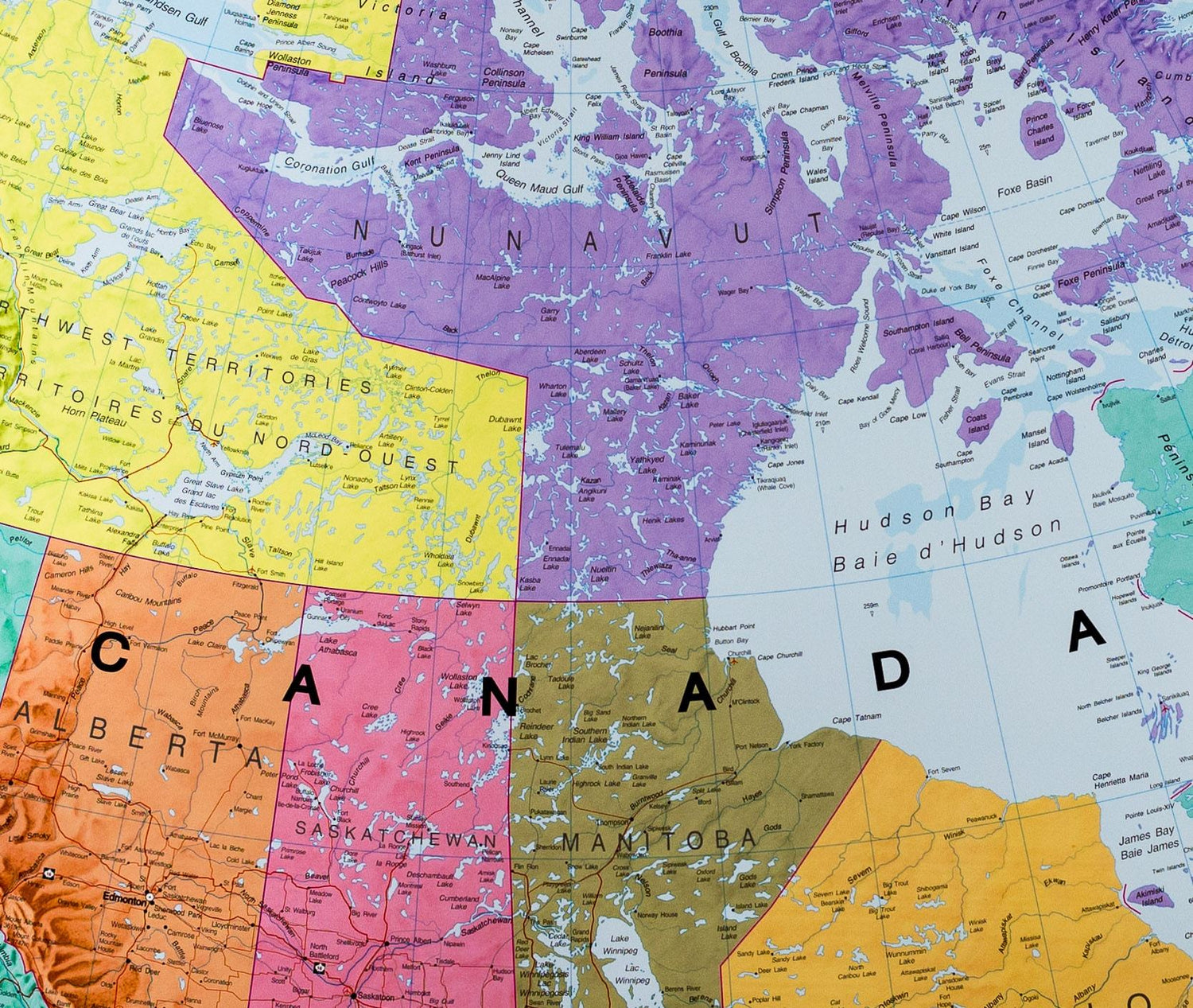 Panneau magnétique (en anglais) - Canada politique - 120 x 100 cm | Maps International panneau magnétique Maps International