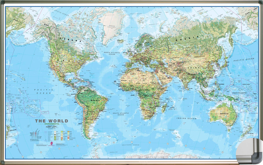 Panneau magnétique (en anglais) - Monde environnemental - 136 x 86 cm | Maps International panneau magnétique Maps International 