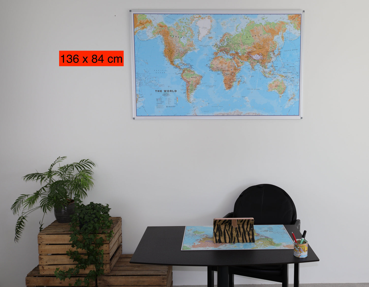 Panneau magnétique (en anglais) - Monde physique - 136 x 84 cm | Maps International panneau magnétique Maps International 