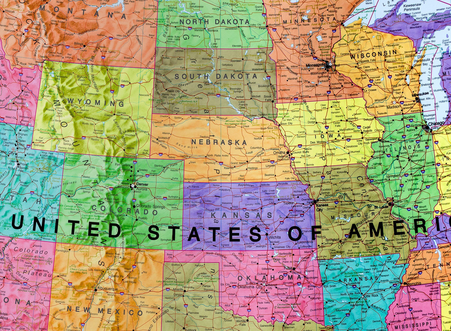 Panneau magnétique (en anglais) - USA politique - 120 x 100 cm | Maps International panneau magnétique Maps International