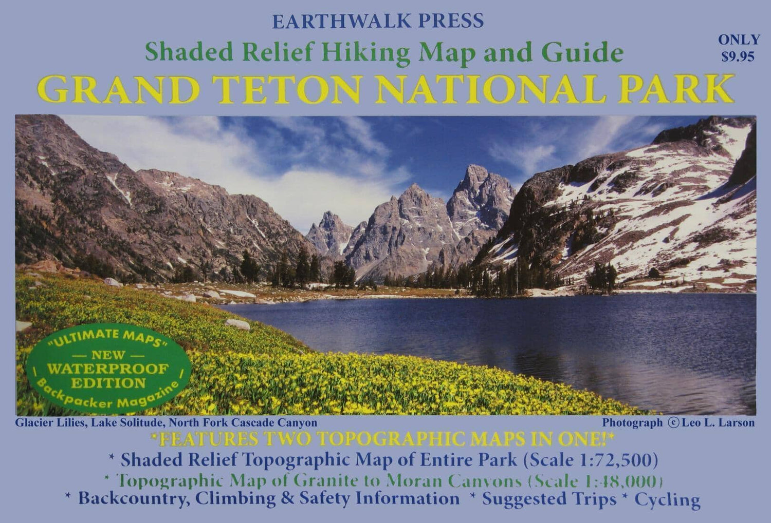 Parc national du Grand Teton, Wyoming, imperméable à l'eau | Earthwalk Press carte de randonnée Earthwalk Press