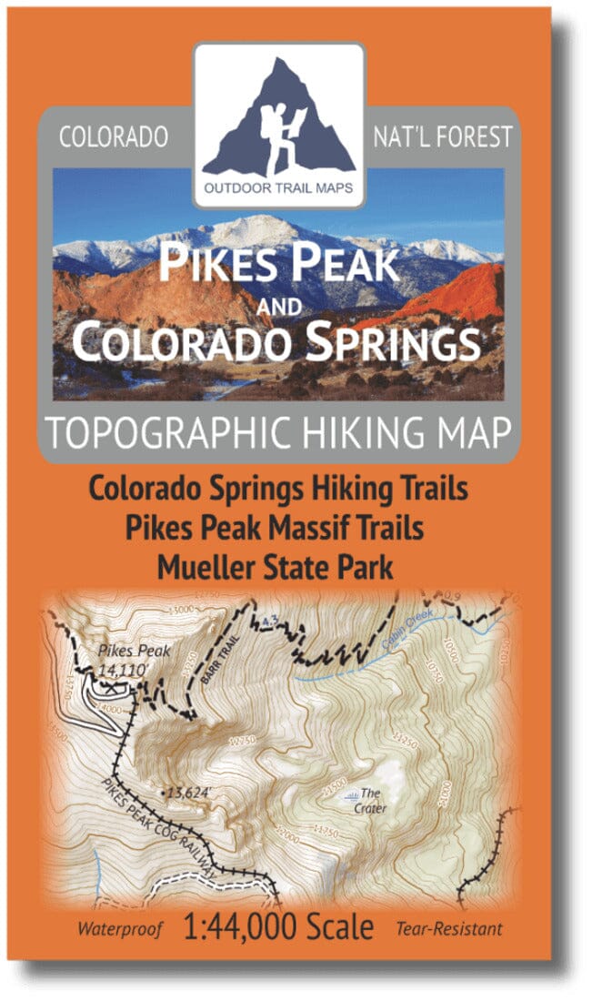 Pikes Peak et Colorado Springs 1:44k | Outdoor Trail Maps LLC carte de randonnée Outdoor Trail Maps LLC
