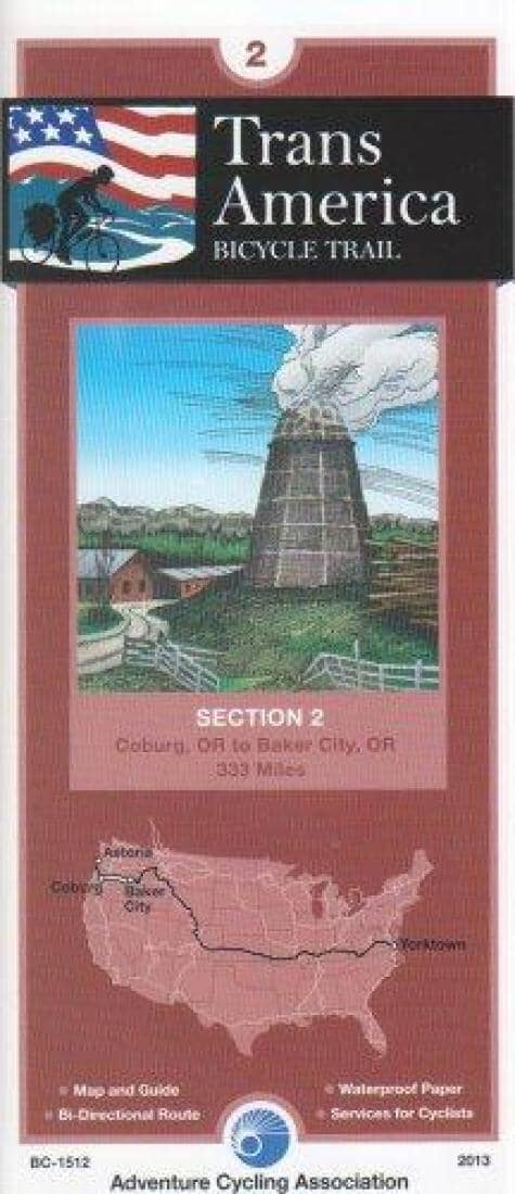 Transamerica Bicycle Trail #2 : Coburg, Oregon - Baker City, Oregon Adventure Cycling Association | Adventure Cycling Association Bicycle Map 