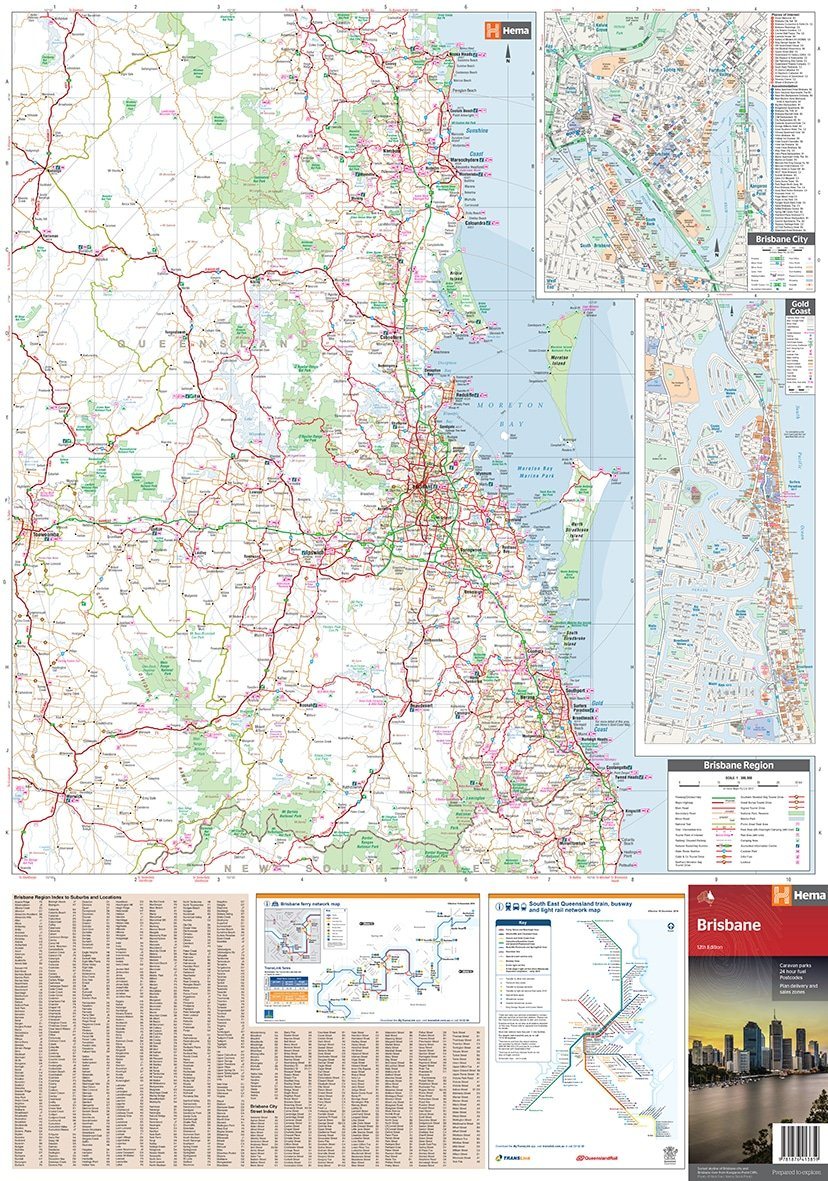 Plan de Brisbane & région (Australie) | Hema Maps carte pliée Hema Maps 
