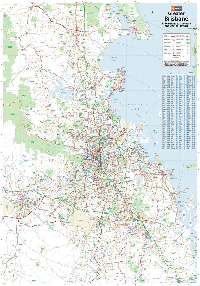Plan de Brisbane & région (Australie) | Hema Maps carte pliée Hema Maps 