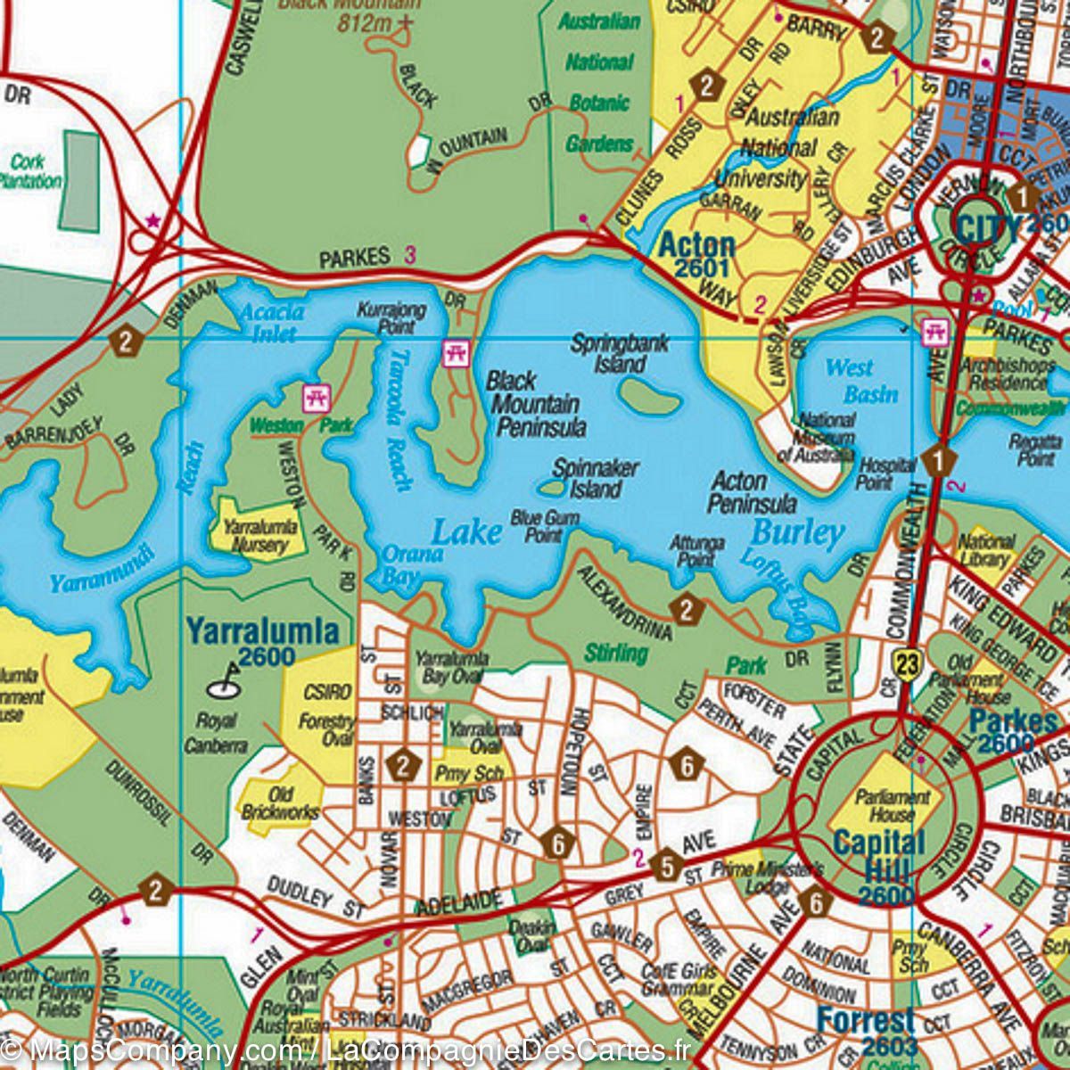 Plan de Canberra et de sa région (Australie) | Hema Maps plan de ville Hema Maps