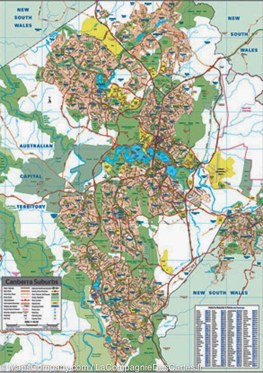Plan de Canberra et de sa région (Australie) | Hema Maps plan de ville Hema Maps