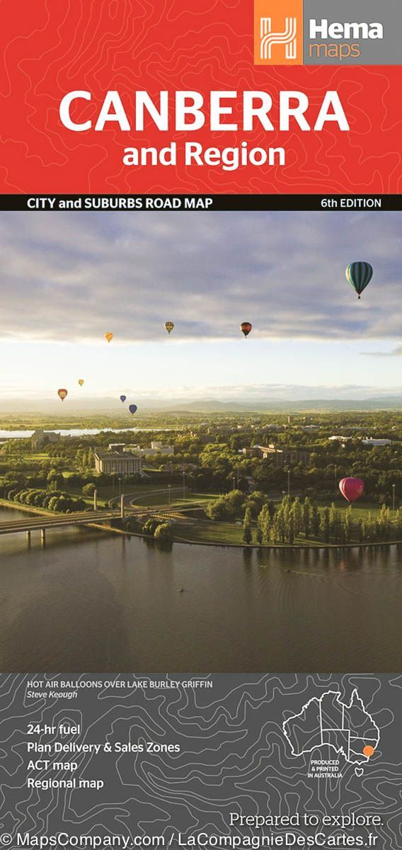 Plan de Canberra et de sa région (Australie) | Hema Maps plan de ville Hema Maps