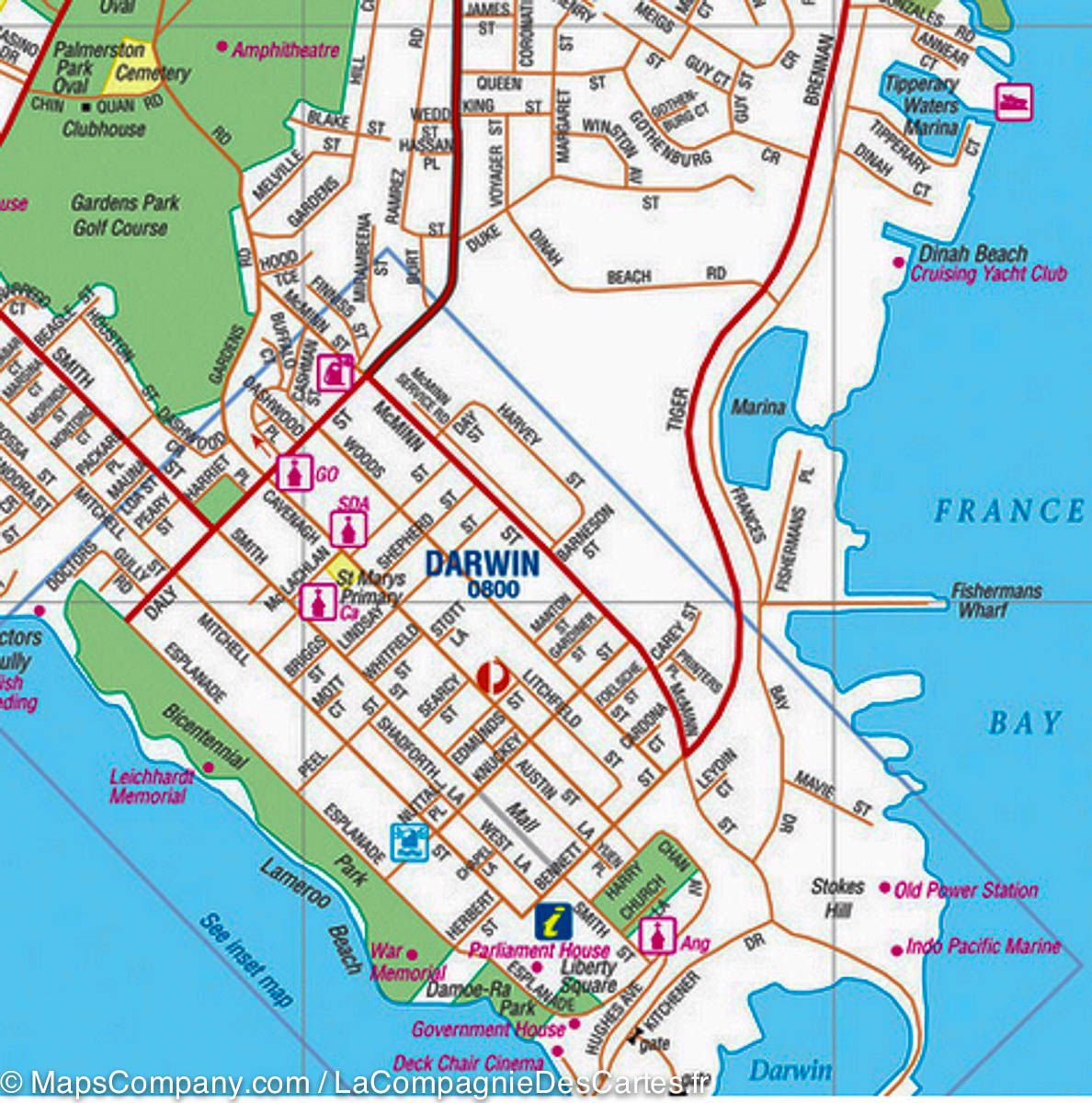 Plan de Darwin et de sa région (Australie) | Hema Maps plan de ville Hema Maps