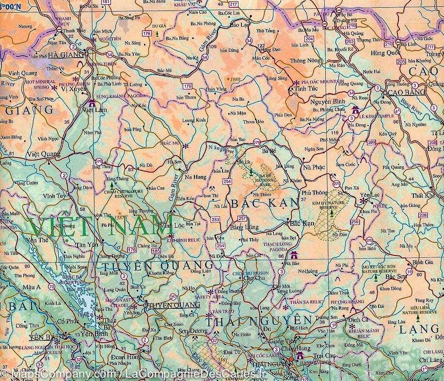 Plan de Hanoï & Carte de voyage du nord du Vietnam | ITM carte routière ITM
