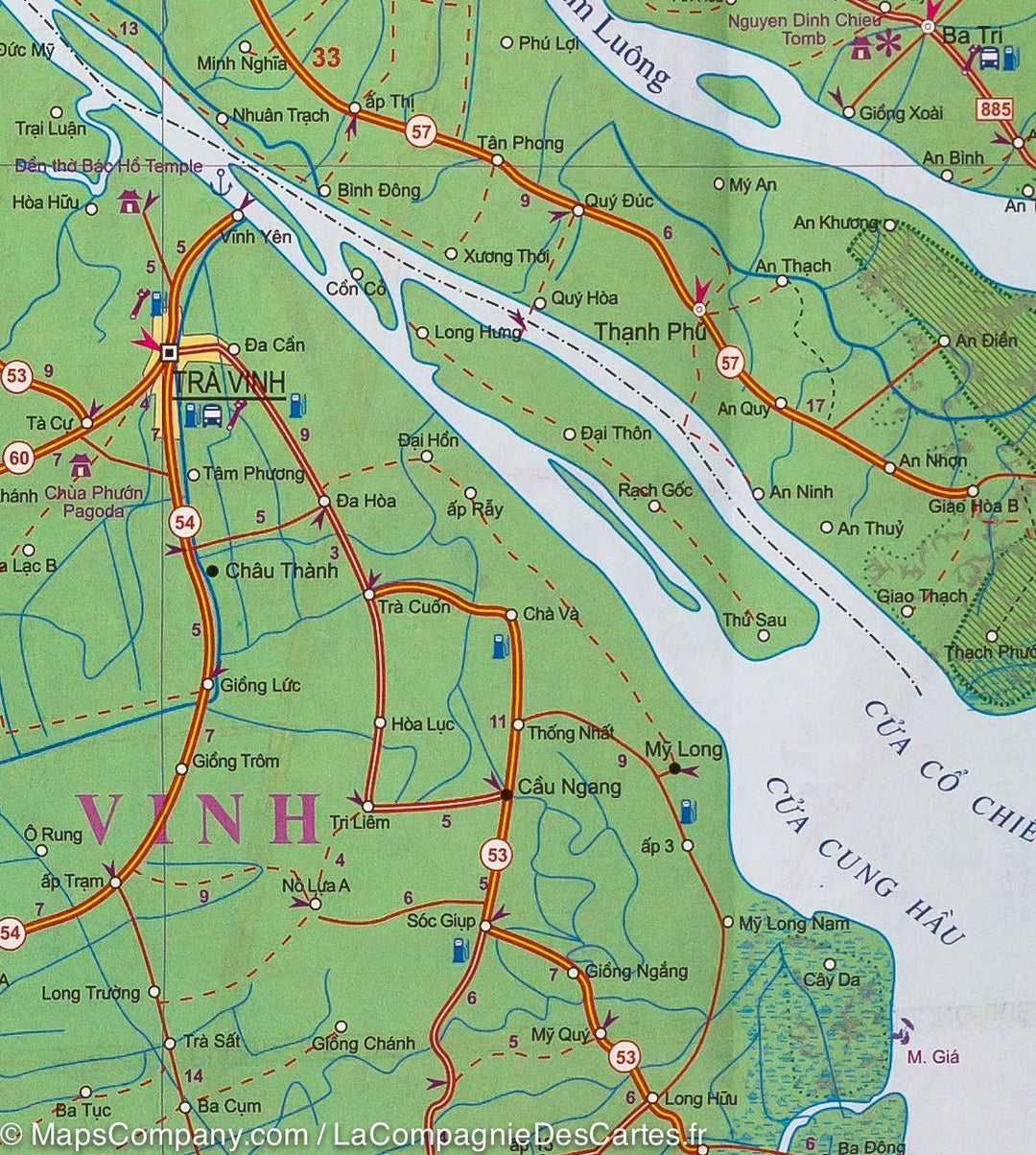 Plan de Ho Chi Minh (Saigon) & Carte de voyage du sud du Vietnam | ITM carte pliée ITM 