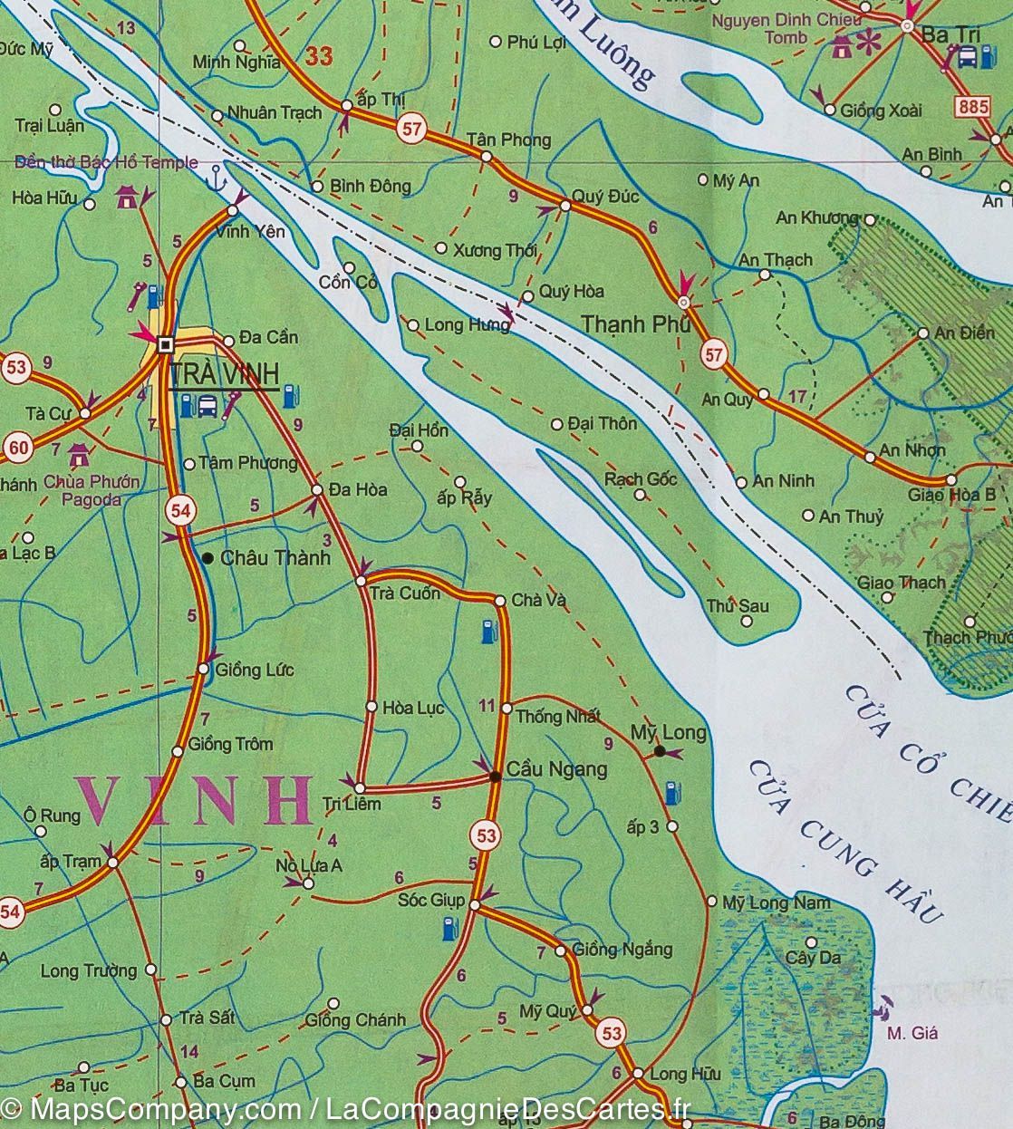 Plan de Ho Chi Minh (Saigon) & Carte de voyage du sud du Vietnam | ITM carte routière ITM