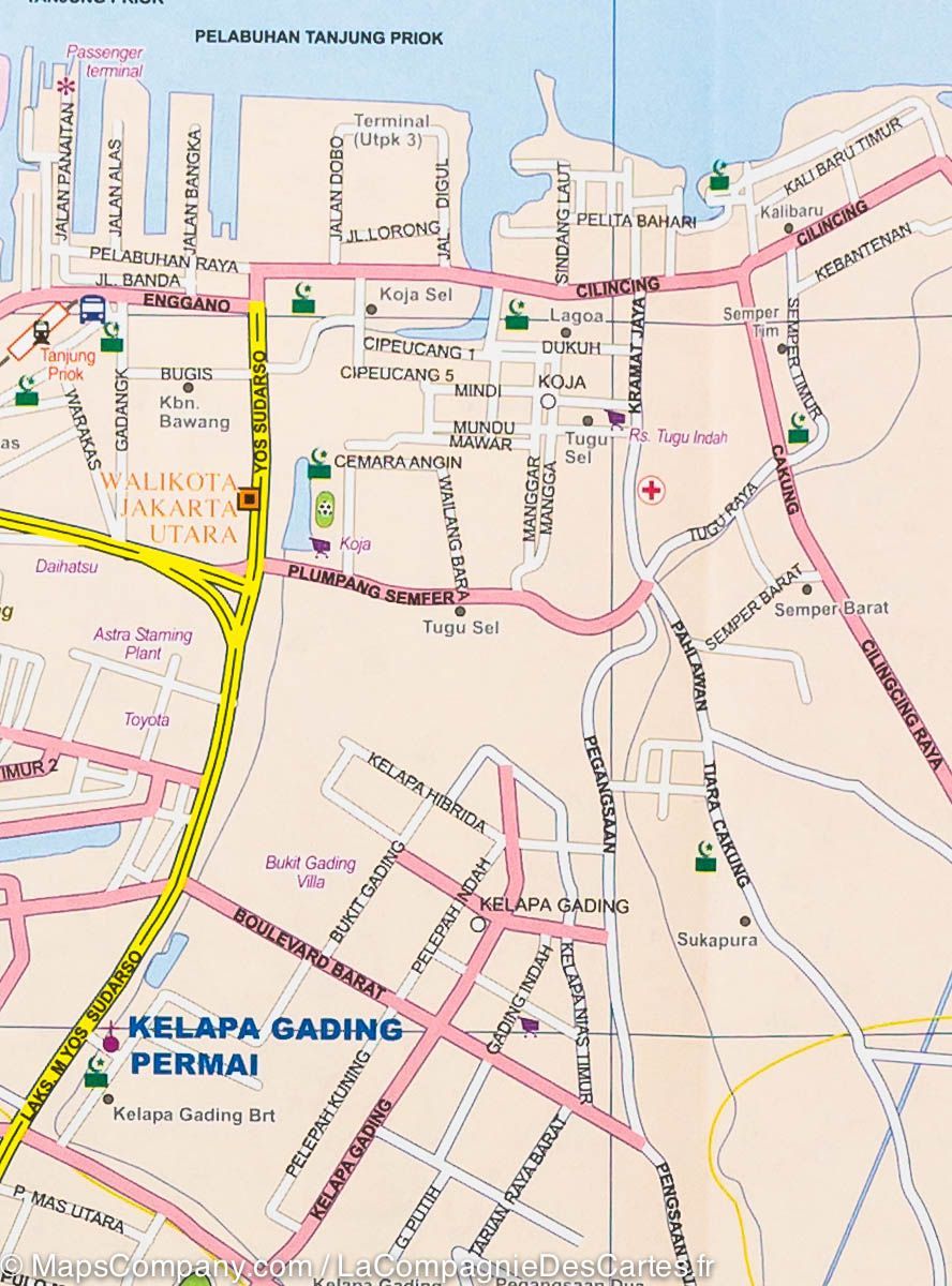 Plan de Jakarta (Indonésie) | ITM plan de ville ITM