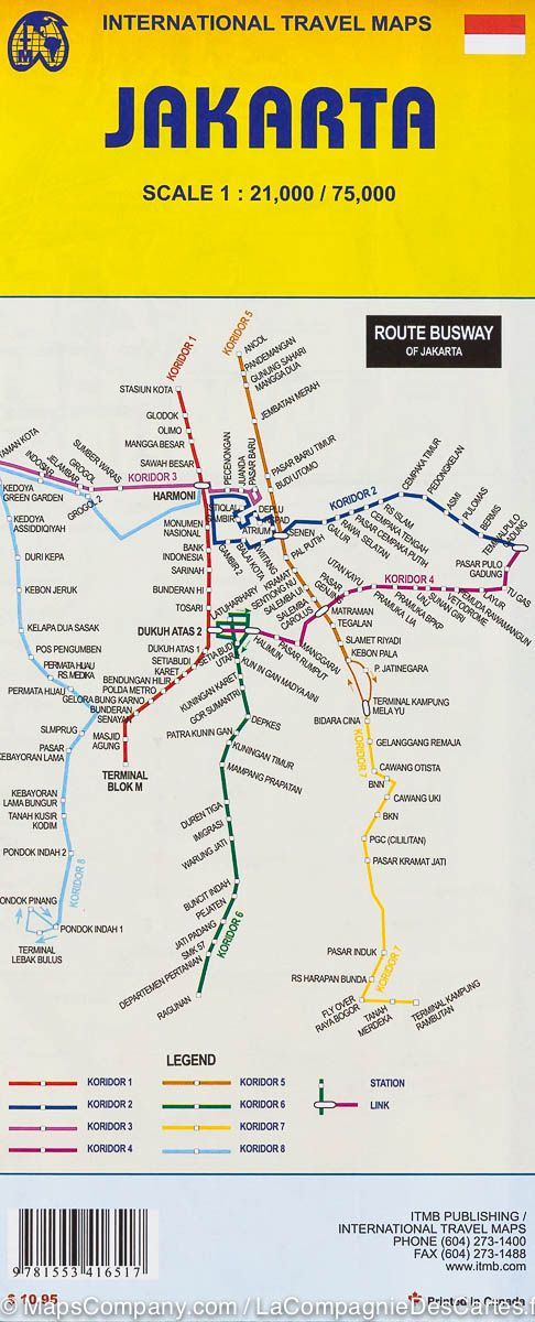 Plan de Jakarta (Indonésie) | ITM carte pliée ITM 