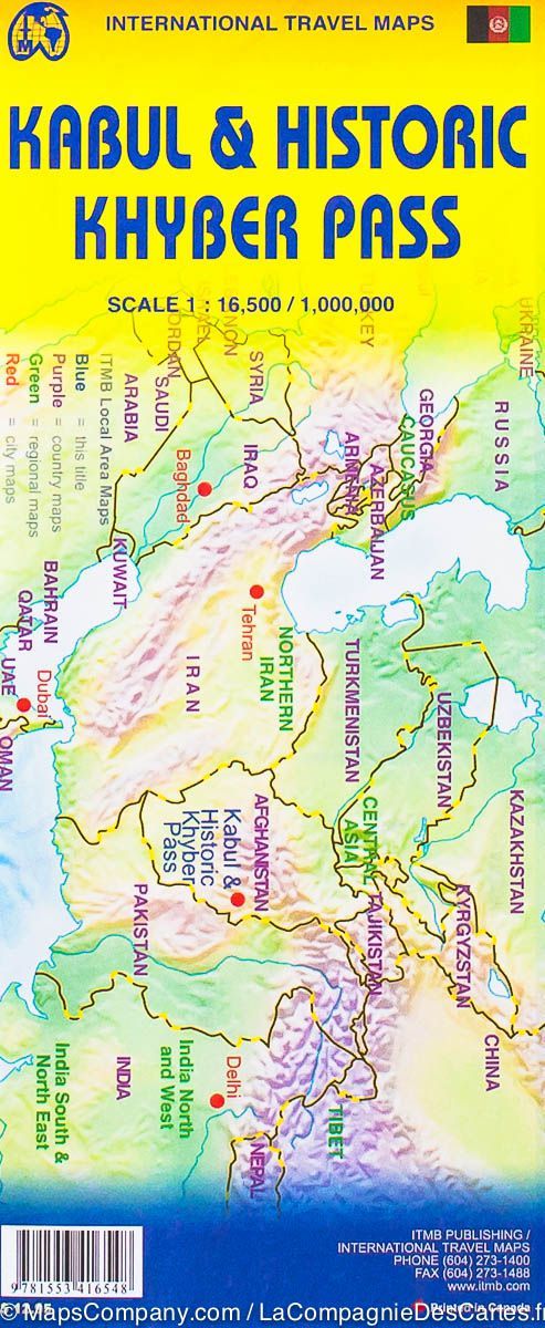 Plan de Kaboul et Carte du Khyber Pass | ITM carte pliée ITM 