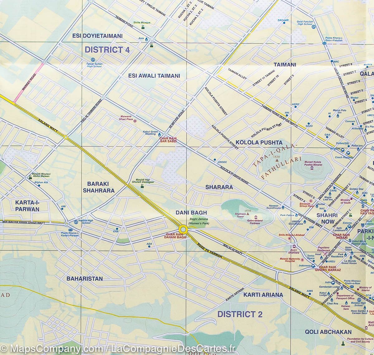 Plan de Kaboul et Carte du Khyber Pass | ITM plan de ville ITM