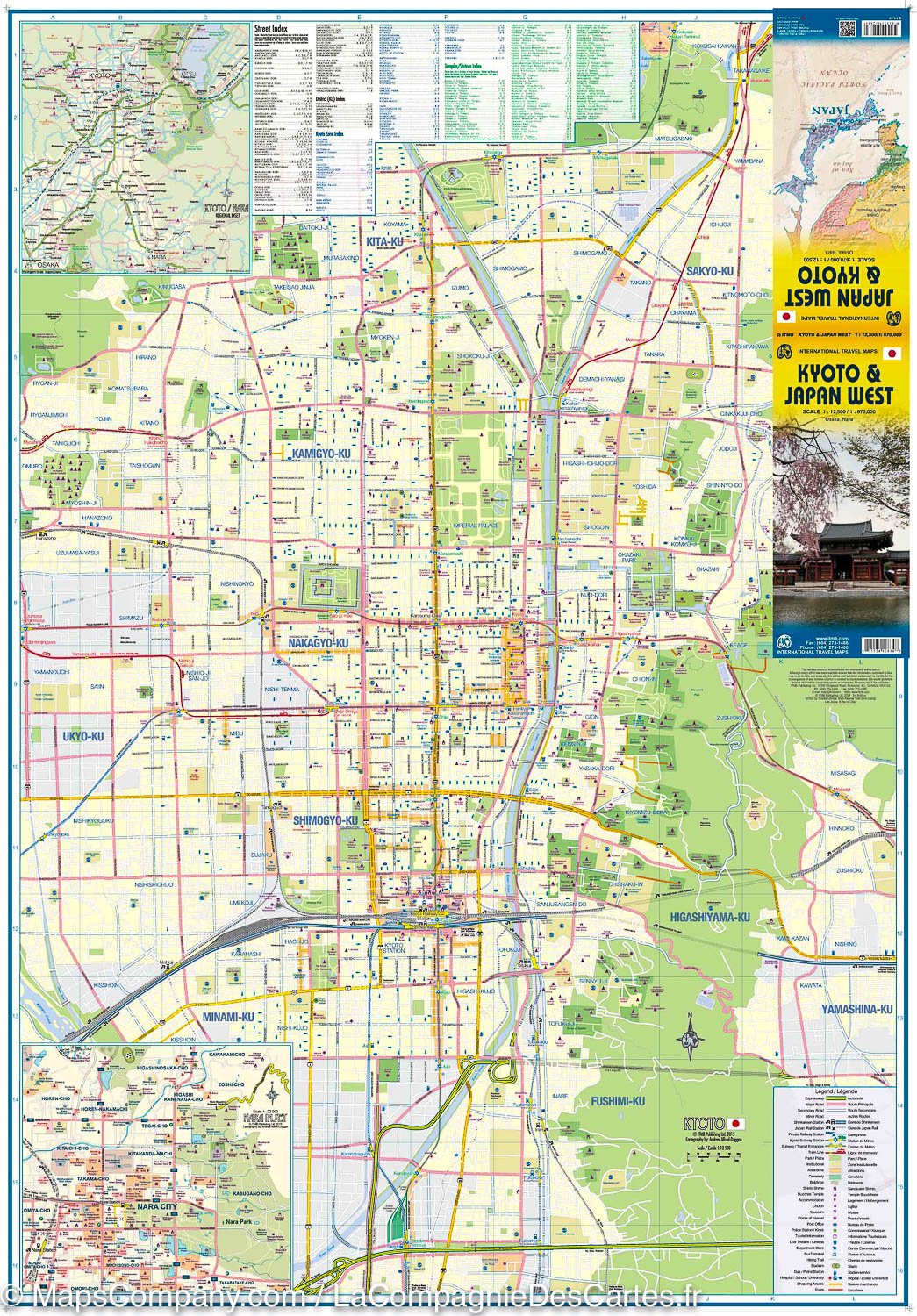Plan de Kyoto & Carte de l'ouest du Japon | ITM plan de ville ITM