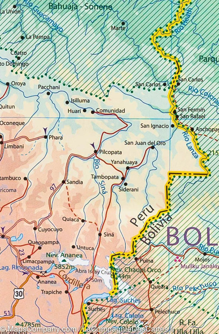 Plan de Lima & Carte du centre du Pérou | ITM carte pliée ITM 