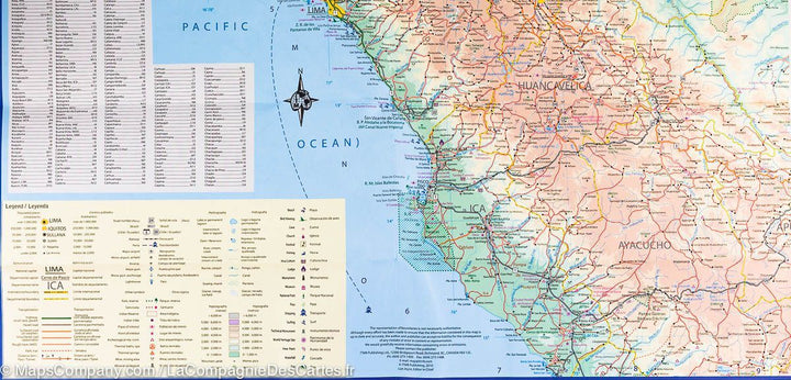 Plan de Lima & Carte du centre du Pérou | ITM carte pliée ITM 